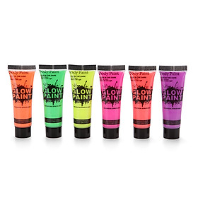 Màu Sơn Cơ Thể Nghệ Thuật Phát Sáng Trong Bóng Tối (10ml 0.34 Oz 6 Màu Neon)