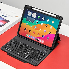 Bao da kèm bàn phím Bluetooth dành cho iPad Air 4 2020 Smart Keyboard hàng nhập khẩu - Màu đen