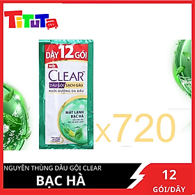 Nguyên thùng Dầu gội Clear Bạc hà Dây 12 góiX60