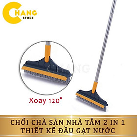 Chổi Chà Sàn Nhà Tắm Thông Minh 2 in 1 Thiết Kế Đầu Gạt Gước Xoay 120 Độ Quét Nhà Siêu Sạch Mọi Góc Bẩn