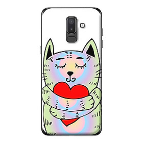Ốp lưng cho Samsung Galaxy J8 2018 mèo tim 1 - Hàng chính hãng