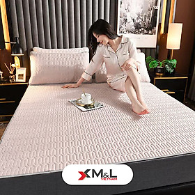 Chiếu điều hòa cao su non (kèm 2 áo gối) lụa công nghệ Nano mềm mại, kháng khuẩn, chống nhăn - Tencel Latex M&L CM1