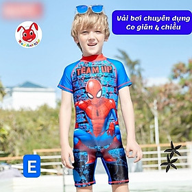 Đồ bơi liền thân cho bé trai siêu nhân từ 10-21kg - vải polyester