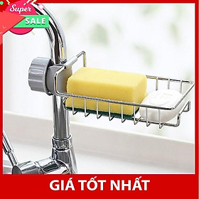 GIỎ INOX KHÔN GỈ,ĐỰNG MIẾNG RỬA BÁT GẮN VÒI RỬA TIỆN LỢI