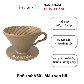 Phễu lọc cà phê V60 sứ cao cấp Brewista Dripper - Màu Coral 