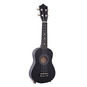 Đàn Ukulele Hawaii 21 Soprano Bằng Gỗ (12 Phím) - Đen