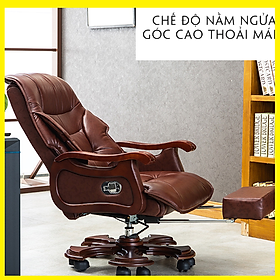 Mua Ghế chủ tịch kèm massage lưng 7 điểm cao cấp   Ghế giám đốc chất liệu da pu cao cấp   Chức năng nâng ghế hạ ghế - xoay 360 độ   Nga lưng tự do