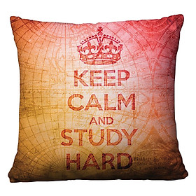 Gối vuông Keep calm and study hard - GVVT011