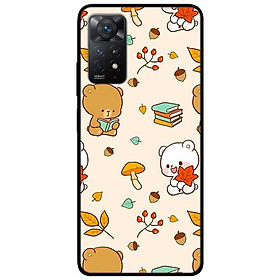 Ốp lưng dành cho Xiaomi Redmi Note 11 Pro mẫu Hoạ Tiết Gấu Nâu Trắng