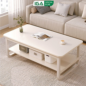 Bàn trà sofa 2 tầng chân uốn phong cách minimalism thương hiệu IGA - GM135