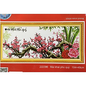 Mua Tranh thêu chữ thập Mai Khai Phú Quý (104*49cm) chưa thêu