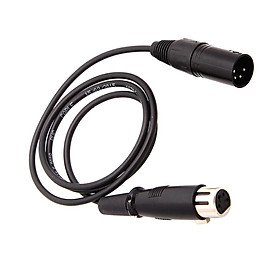 100cm 4pin XLR Male to XLR Female Plug Power Adapter Cable Cord for Photography DSLR Camera Black