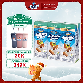 Thùng Sữa Hạt Hạnh Nhân ALMOND BREEZE Nguyên Chất 180ml x 24 hộp