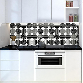 Decal Dán Bếp CHẤM TRÒN ĐEN TO - Hàng in tại xưởng