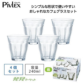 Bộ 04 cốc thủy tinh cao cấp Pivlex 240ml - Hàng Nội Địa Nhật Bản nhập khẩu