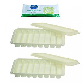Mua Combo 2 Khay Đá 8 Ngăn Trữ Đô Ăn Dặm Nhật Bản + Tặng Gói Trà Sữa Matcha Macca