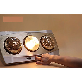Mua Đèn sưởi treo tường 3 bóng vàng hồng ngoại tráng kim cương nhân tạo Kottmann dùng công tắc –Bóng sưởi chống nổ  chống nước IPX2  chống chập điện (K3BH)
