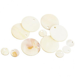 2X Freshwater Shell Round Disc Charms Handmade Jewelry Findings Accessories