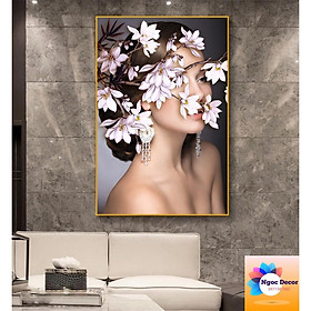 Mua Tranh tráng gương cô gái treo phòng ngủ  Spa  khách sạn bền hơn tranh Canvas