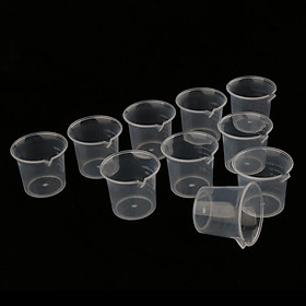 10 Pcs Lab Kitchen Clear Plastic Measuring Cup Jug Beaker 25ml Food Grade