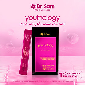 Nước uống hắc sâm Dr. Sam youthology với hắc sâm Hàn Quốc, nano collagen & lựu đỏ cho da sáng khỏe - Hộp 10 gói x 10ml