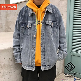 Được Kiểm Hàng Trước Áo khoác jeans xám tro HÀNG SIÊU CẤP