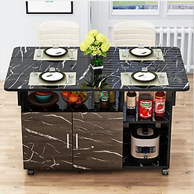 Mua Bàn ăn gấp gọn thông minh tích hợp tủ để bát  gia vị kích thước sử dụng 120*70*77cm. KAWAII HOME