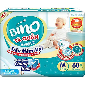 Tã quần Bino Kháng khuẩn Size M60 (6-11kg)
