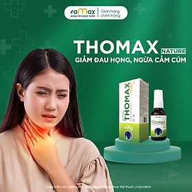 Xịt họng THOMAX NATURE lọ 30ml hỗ trợ giảm ho, giảm đau họng, viêm họng, viêm amidan