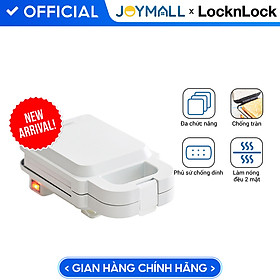 Máy kẹp nướng bánh Bianco LocknLock EJB126IVY, Hàng chính hãng, Làm nóng 2 mặt, Phủ men sứ, có tay cầm - JoyMall