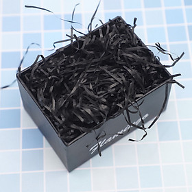 0,5kg giấy rơm, giấy sợi lót hộp quà, trang trí hộp quà tặng màu đen