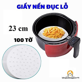 Mua GIẤY NẾN ĐỤC LỖ - LÓT NỒI CHIÊN KHÔNG DẦU 23CM - 100 TỜ