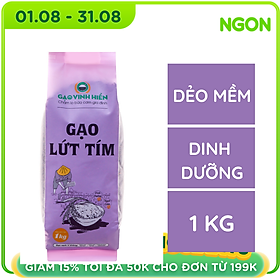 Gạo Lứt Tím đóng túi 1KG Vinh Hiển - Đạt chuẩn HACCP - Ngọt cơm, dinh dưỡng