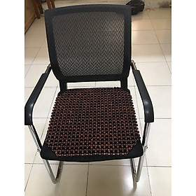 Mua Lót ghế văn phòng hạt gỗ Trắc bóng hạt 12ly - Kích thước 45cm x45cm - Đệm   phụ kiện chăm sóc ghế cho dân văn phòng - Hình thật