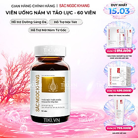 Viên uống Sắc Ngọc Khang Vi tảo lục (60 viên) giúp trẻ hóa làn da xua tan vết nám, hỗ trợ cân bằng nội tiết tố, bổ huyết, điều kinh, hỗ trợ giảm các triệu chứng tiền mãn kinh