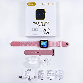Đồng hồ thông minh phiên bản đặc biệt W26 Pro Max có tai nghe Theo dõi sức khỏe 2 trong 1 Chế độ thể thao Đồng hồ thông minh Tai nghe PK Watch 8 Màu: hồng