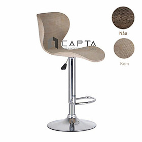 Mua Ghế bar thân Polywood CB2255-W Nội thất Capta Ghế quầy đảo bếp màu kem nâu thân Polywood bọc lưới chân mâm Pen cao thép mạ chrome hcm