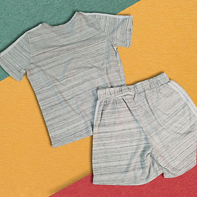 Bộ mặc nhà nữ, bộ đồ ngủ nữ chất cotton 100 cực kỳ thoáng mát Hàng Xuất Khẩu Cao Cấp - Hàng chính hãng - L - Ghi kẻ