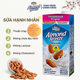 Thùng Sữa Hạt Hạnh Nhân ALMOND BREEZE Không Đường 946ml x 12 Hộp