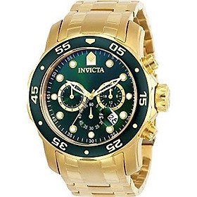 Invicta Men's 0075 Pro Diver Chronograph 18k Gold-Plated Watch