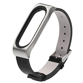 Dây đeo thay thế cho Xiaomi Miband 3 và 4 MB14 da PU thời trang (Tặng vòng chỉ đỏ giỏ đào/may mắn ngẫu nhiên)