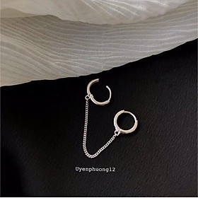 1 chiếc Khuyên tai bông tai unisex nam nữ bạc ý 30% cool ngầu