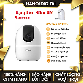 Camera IMOU wifi A22EP 1080P 2M xoay 360 độ đàm thoại 2 chiều - Hàng chính hãng - A22ep Không Thẻ