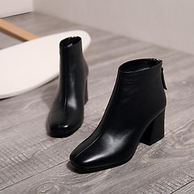 Giày Bốt Nữ Đế Vuông 5cm Ảnh Thật Cuối Mã H63