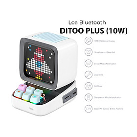 Loa bluetooth Divoom Ditoo Plus 10W - Hình dáng máy tính cổ, màn hình LED 256 Full RGB, tích hợp nhiều tính năng trên app Divoom - HÀNG CHÍNH HÃNG