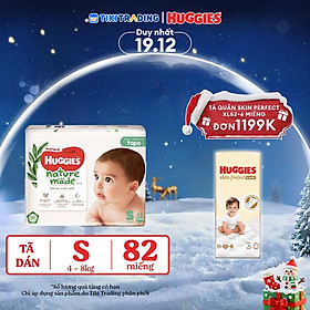 Tã Dán Siêu Cao Cấp Huggies Platinum Naturemade S82 (82 Miếng)