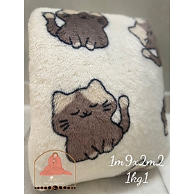 Mền lông cừu tuyết mềm mịn, mèo vàng cute
