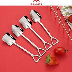 Mua SET 4 THÌA ĂN BÁNH  UỐNG TRÀ HÌNH XẺNG BẠC ĐỘC ĐÁO