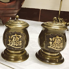 Mua Đài nước bằng đồng  ly thờ có lắp   choé nước bằng đồng