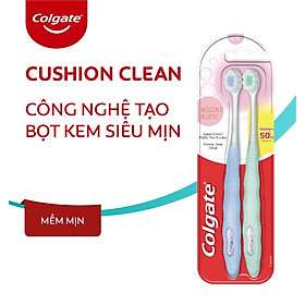 Bộ đôi bàn chải Colgate Cushion Clean công nghệ tạo bọt kem siêu mịn